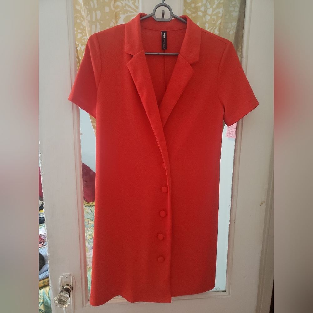 Bright orange Zara mini dress